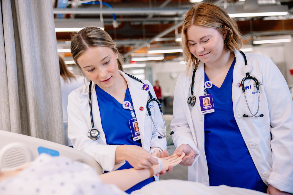 Students in nursing lab